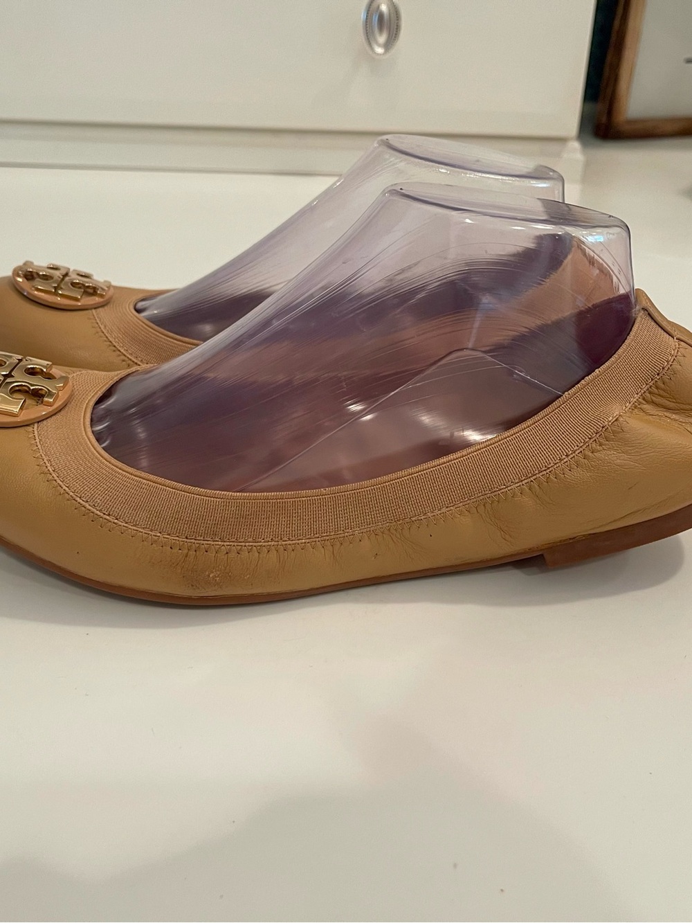 Tory Burch “Claire” Leather Logo Ballet Flats - Picture 5 of 9